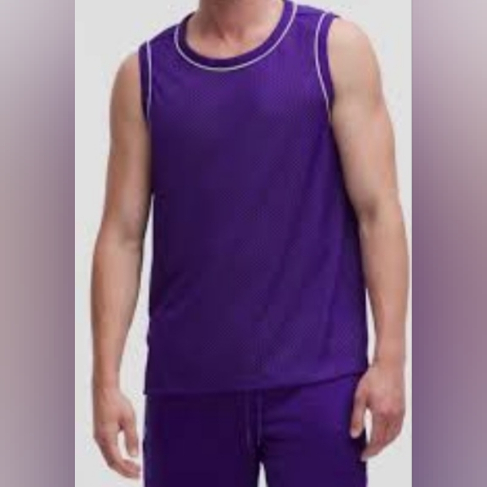 Authentic $58 Lululemon Double Layered Mesh Tank Top Men’s In Purple New